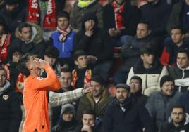 Sergi Canós, celebrando su gol.