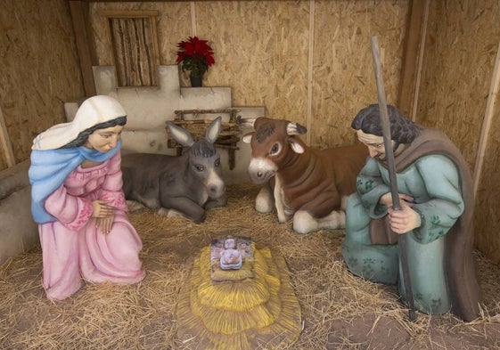 Foto que han tenido que poner para representar al Niño tras el robo de la figura en el Nacimiento de Benimaclet.