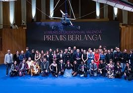 Foto de familia de los premiados en la última edición de los Premios Berlanga.