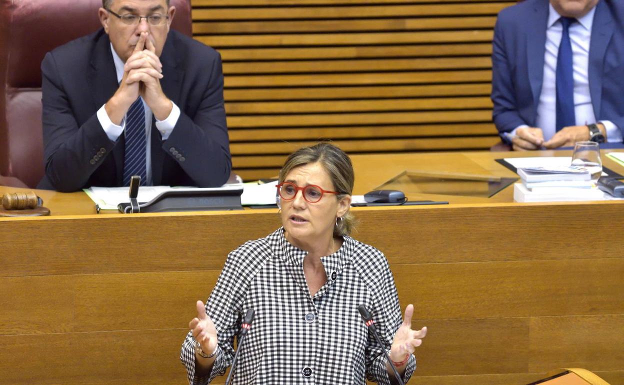 La diputada popular Elena Bastidas en un pleno de Les Corts. 