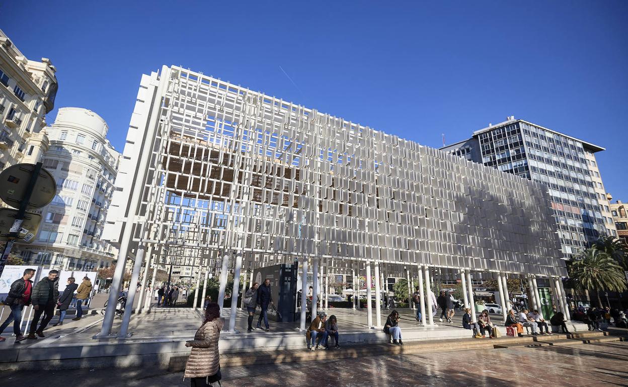 El espacio de la Capitalidad del Diseño en la plaza del Ayuntamiento. 