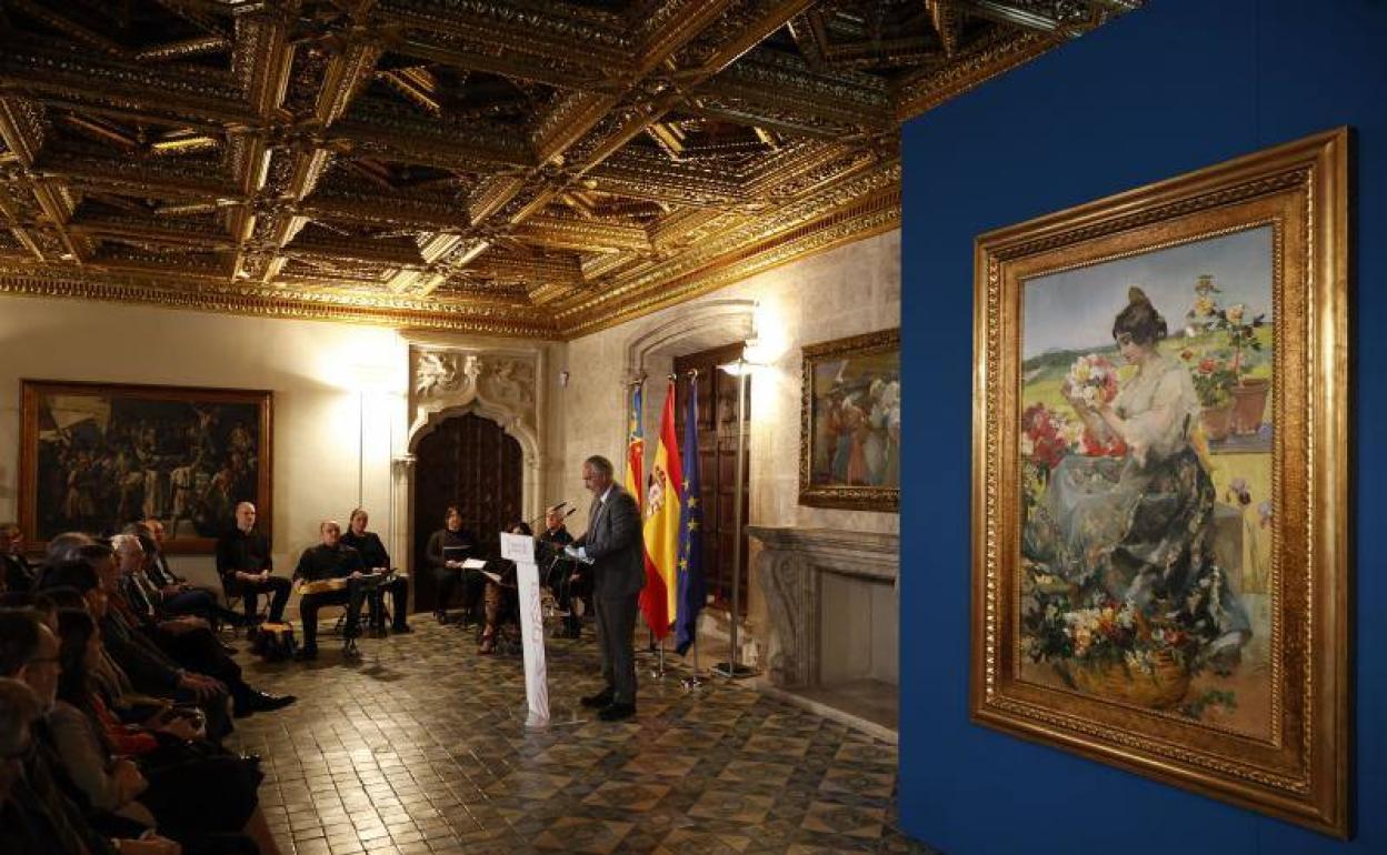 'Labradora valenciana', de Sorolla, en el salón dorado del Palau de la Generalitat. 