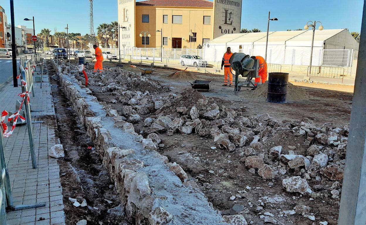 Obras del nuevo parque. 