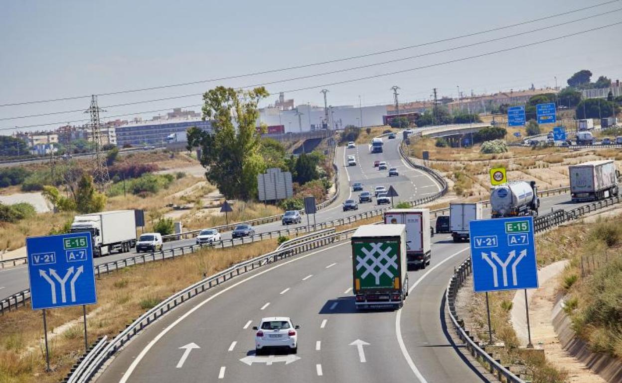 Tramo de la AP-7 en la provincia de Valencia. 