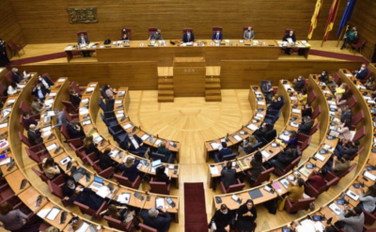 Diputados durante un pleno de Les Corts. 