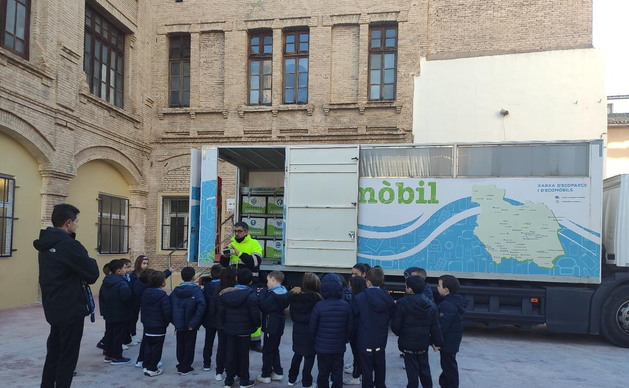 Alumnos aprenden reciclaje. 