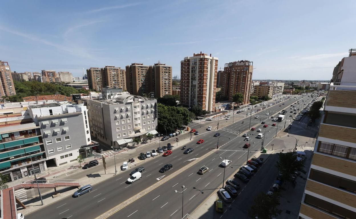 Vista general de Ausiàs MArch, en el barrio de Malilla. 