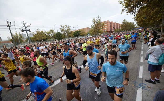 Corredores durante la última edición del Medio Maratón de Valencia. 