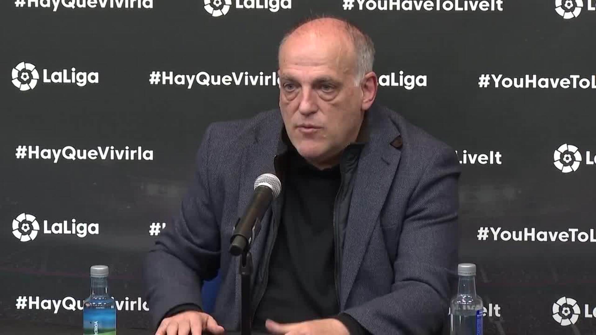 Javier Tebas, sobre el 'caso Negreira': "Hay indicios de que algo no está bien"