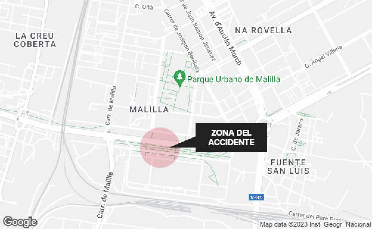 Accidentes de tráfico en Valencia | Un motorista muere tras chocar con una palmera en el Bulevar Sur de Valencia