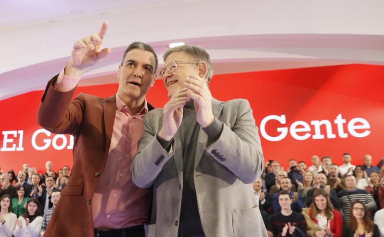 Pedro Sánchez y Ximo Puig. 