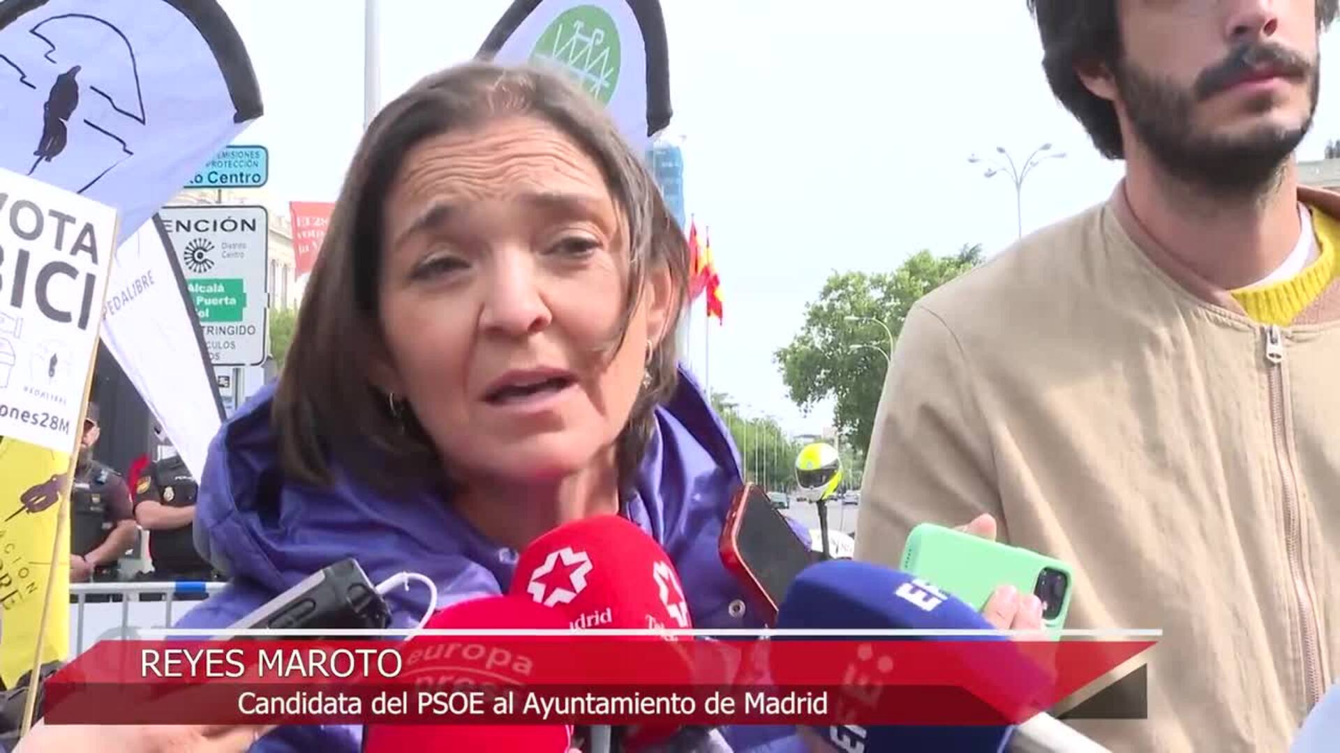 Ciclistas exigen en Madrid carriles bici y caminos arropados por PSOE y Más Madrid
