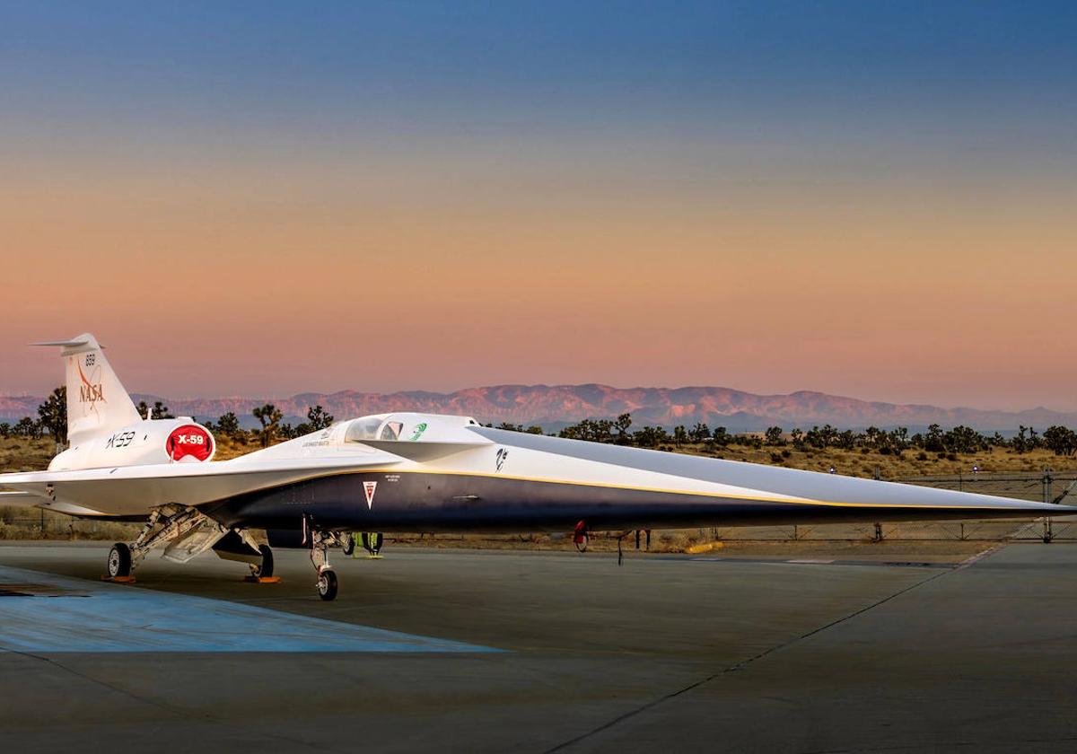 El avión experimental supersónico X-59 de la NASA.