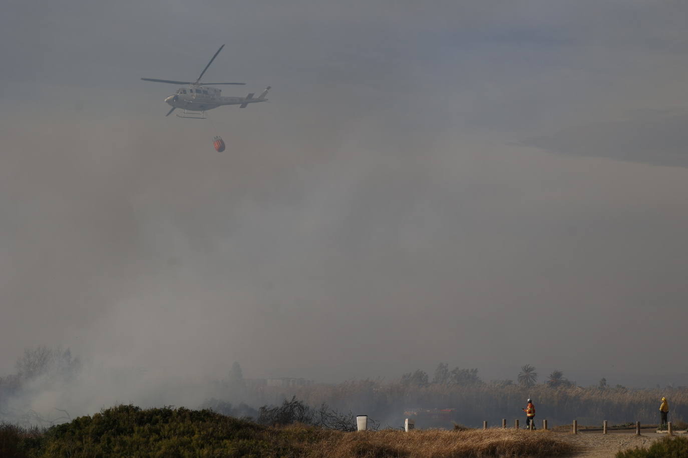 Incendio entre el Saler y Pinedo