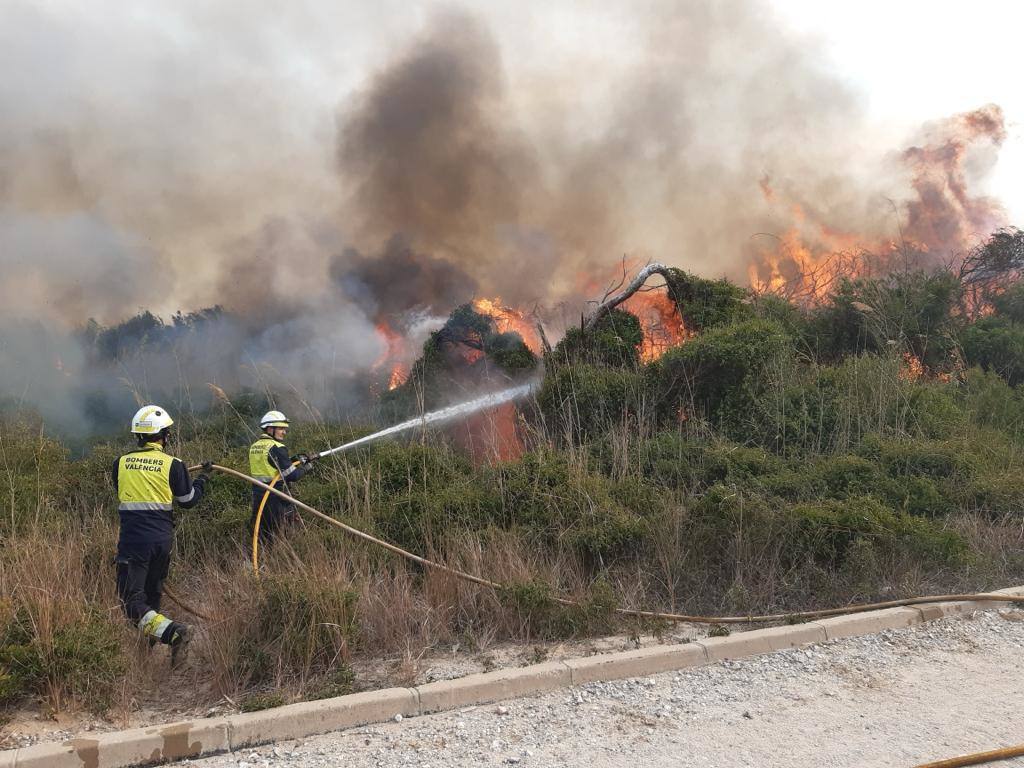 Incendio entre el Saler y Pinedo