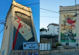 Murales de bienvenida a la entrada de Bicorp.