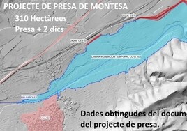 Imagen de la futura presa de Montesa, según el proyecto presentado.