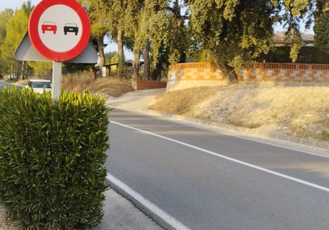 Tramo de carretera que los socialistas piden que se ilumine.