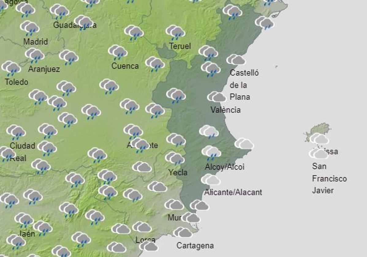 Mapa previsto para el viernes 9 de febrero.