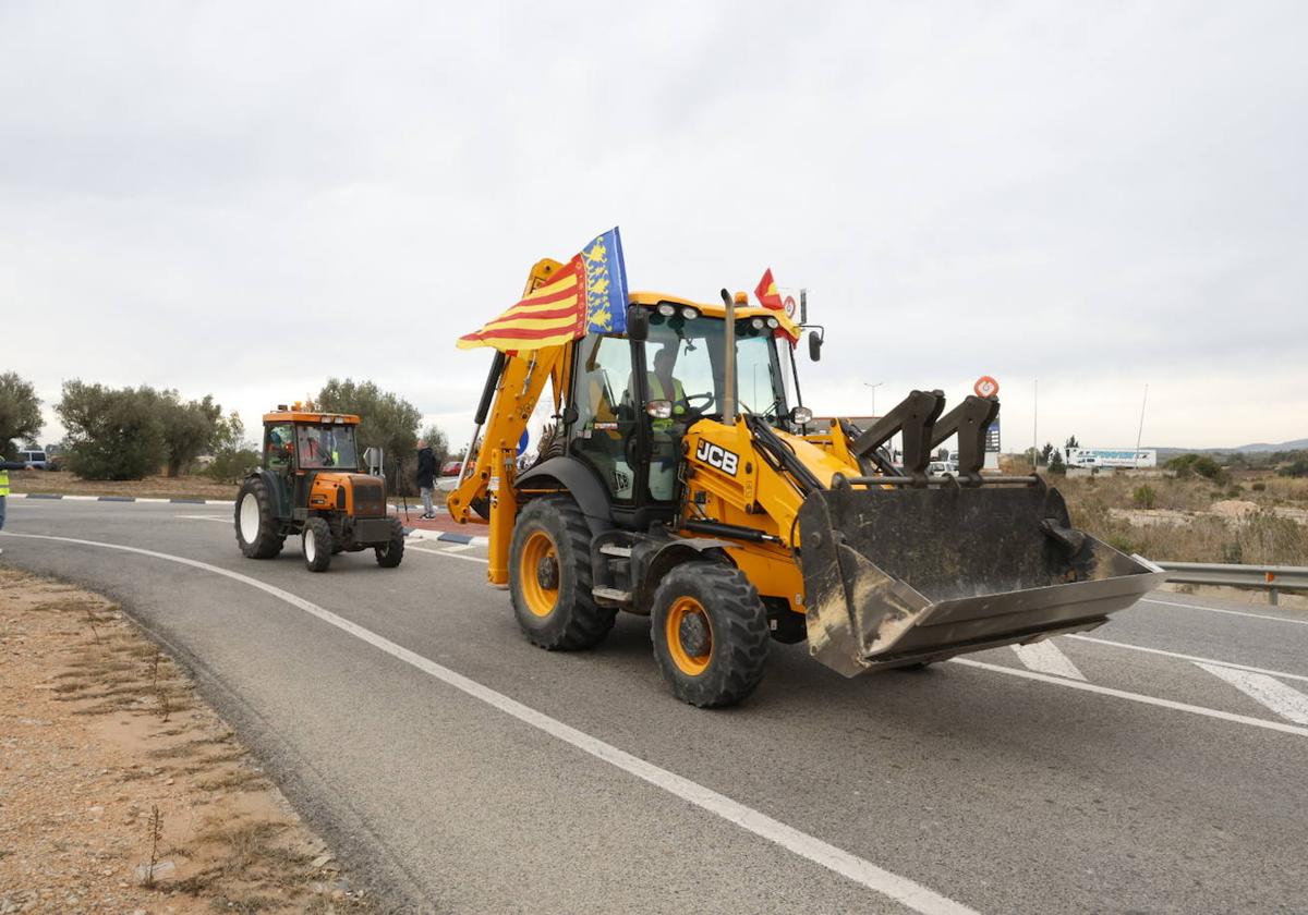 Tractores marchando a la manifestación