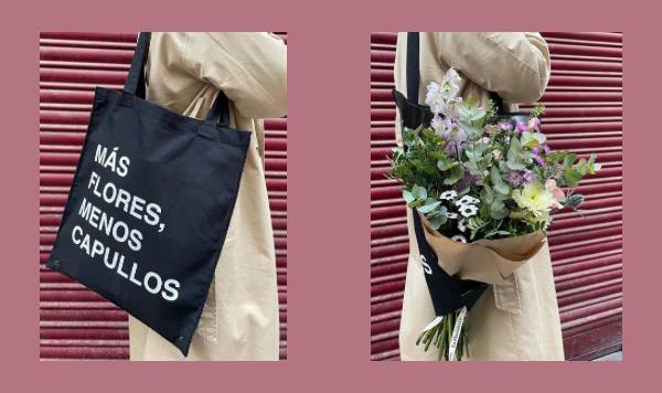 La tote bag de De Fulanito y Menganita, una floristería de confianza de Valencia