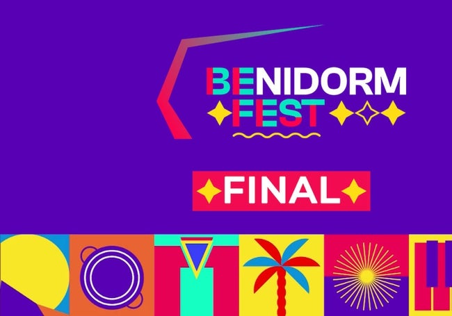 Imagen corporativa del Benidorm Fest en su primera edición en 2022, en la que se aprecian ciertas similitudes con el nuevo Festival Internacional de la Canción de España.