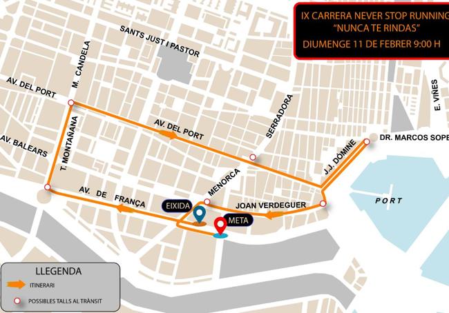 Recorrido de la novena edición de la prueba «Never Stop Running»