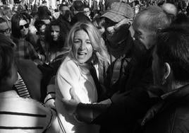 Díaz en un mitin de Sumar.