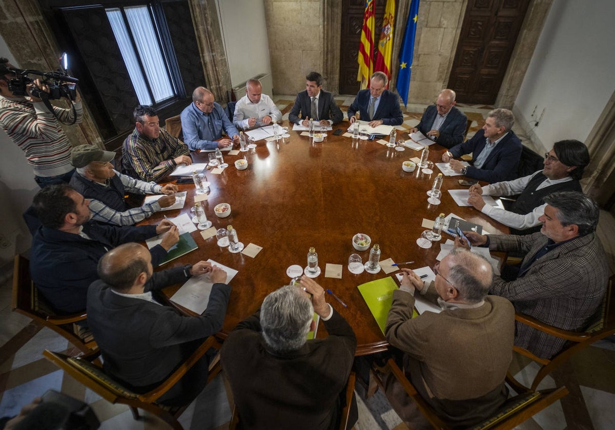 Reunión de Mazón con las organizaciones agrarias.