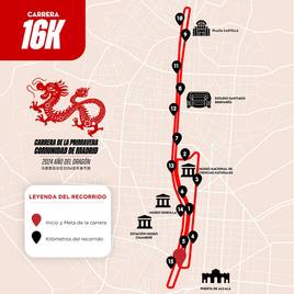 Recorrido de la carrera 16K.