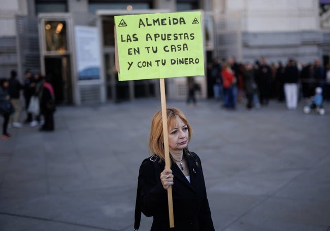 Una manifestante en la protesta.