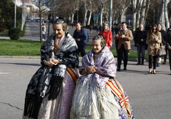 Las falleras mayores de Valencia y su corte, las grandes protagonistas en Madrid.