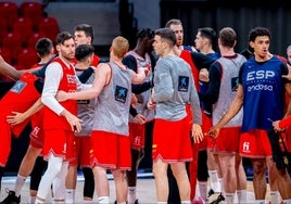 Entrenamiento de la Selección Española de Basket