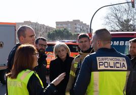 La consellera de Justicia, Elisa Núñez, en el incendio