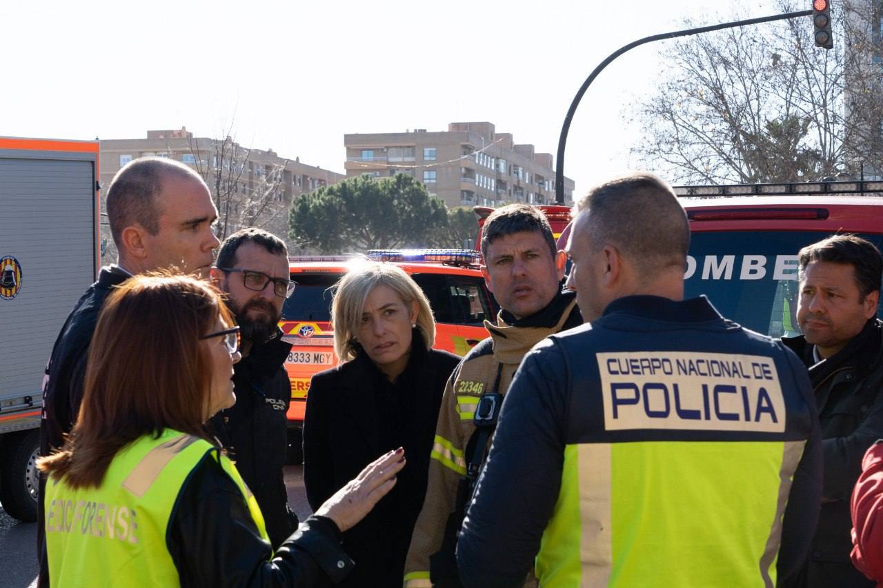 La consellera de Justicia, Elisa Núñez, en el incendio