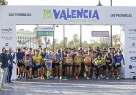 Salida de la pasada edición de la 7,5K, la carrera paralela de la 15K Valencia Abierta al Mar.