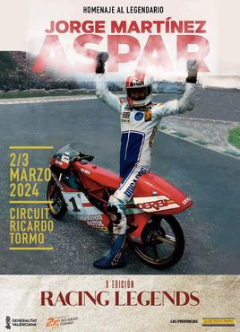 Cartel de presentación de la X edición del Racing Legends en el Circuit Ricardo Tormo.