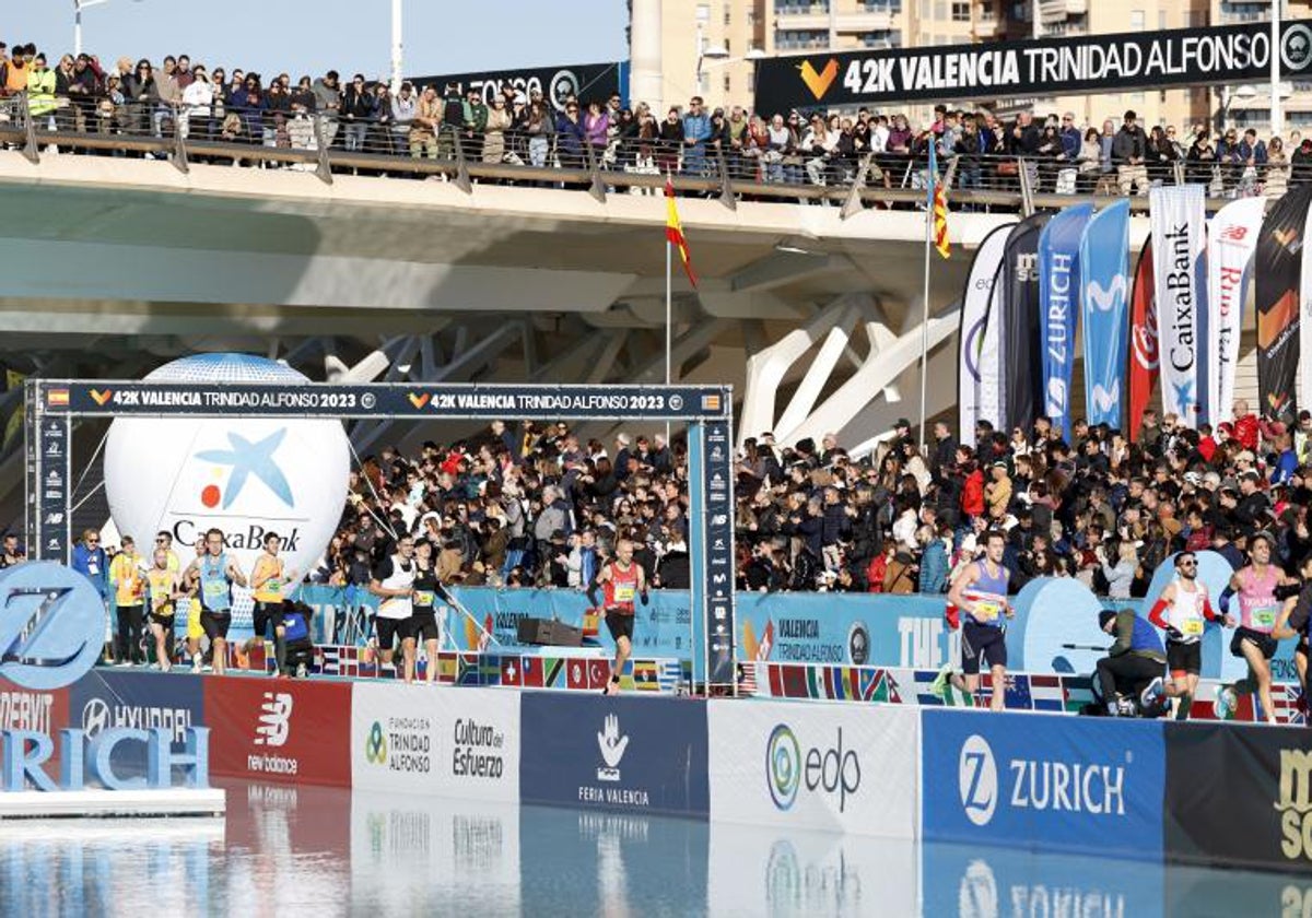 Zona de meta del Maratón de Valencia en la pasada edición.