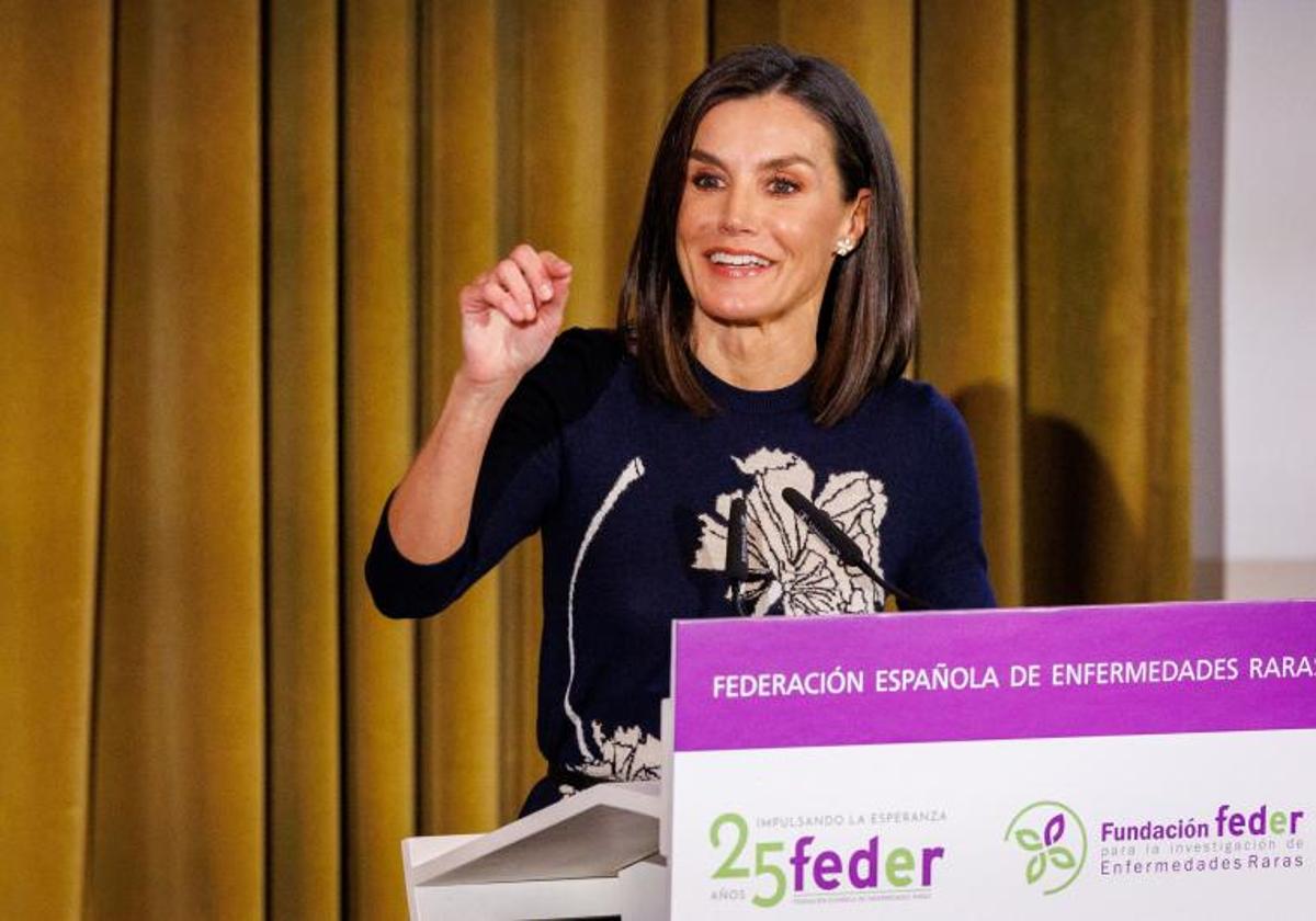 La reina Letizia, durante el discurso.