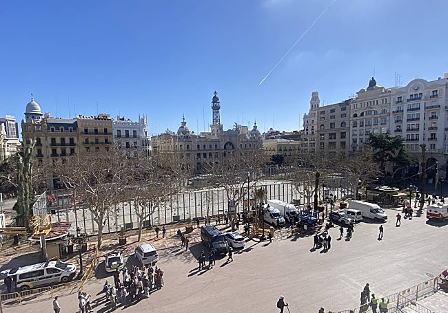 Ambiente de la plaza del Ayuntamiento de Valencia,