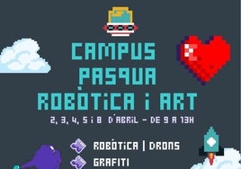 El cartel del campus de robótica y arte.