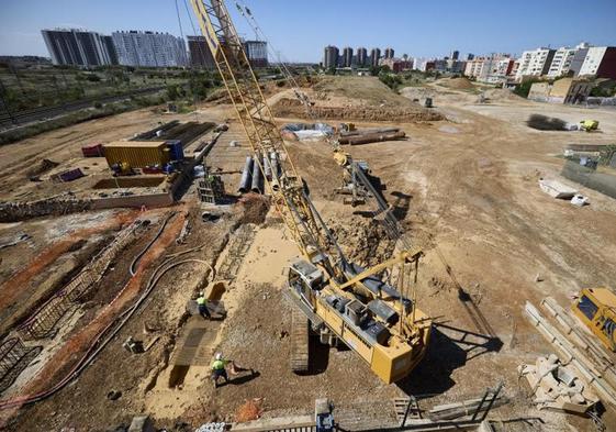 Obras del túnel pasante, en una imagen de archivo.