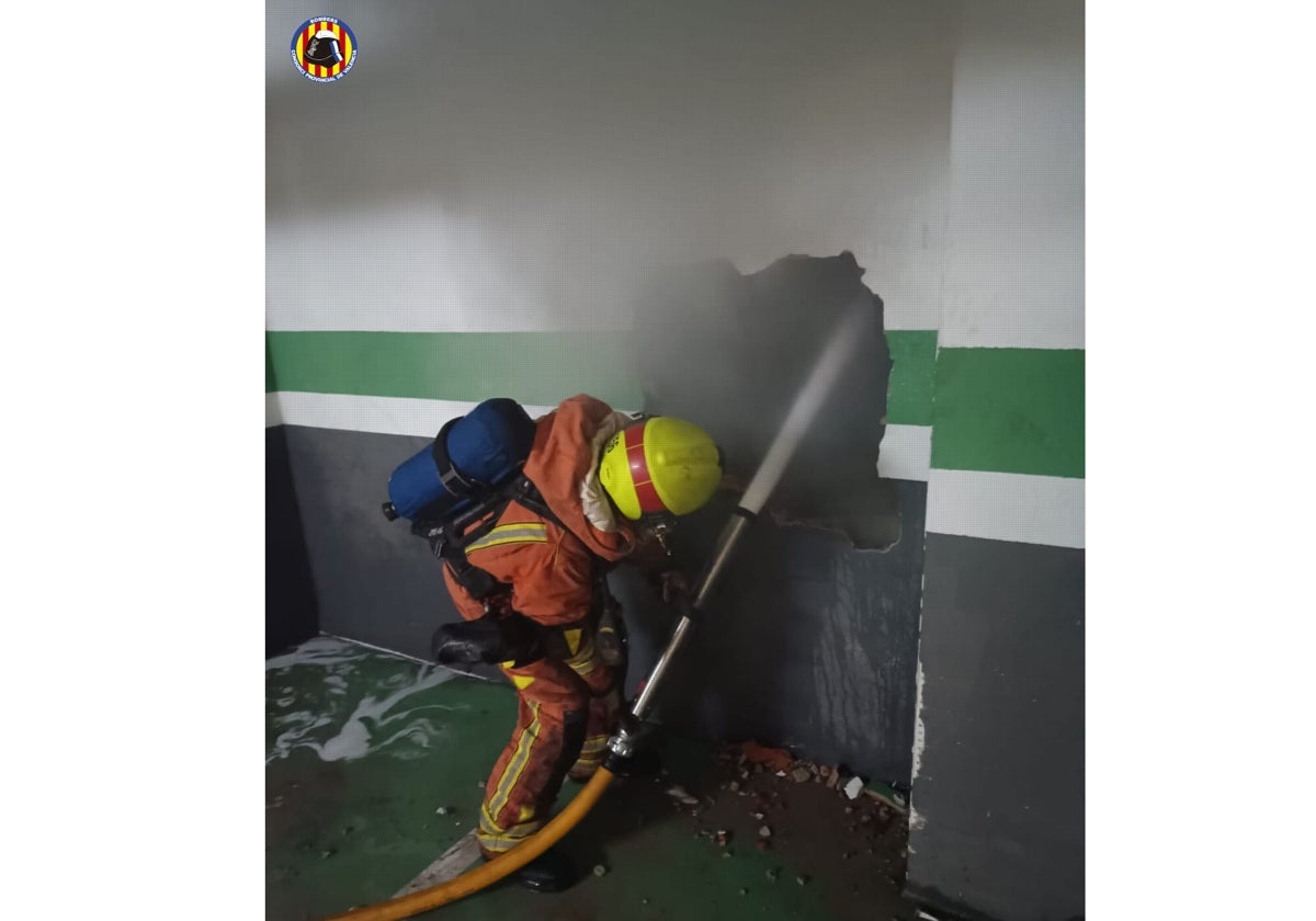 Actuación de bomberos.