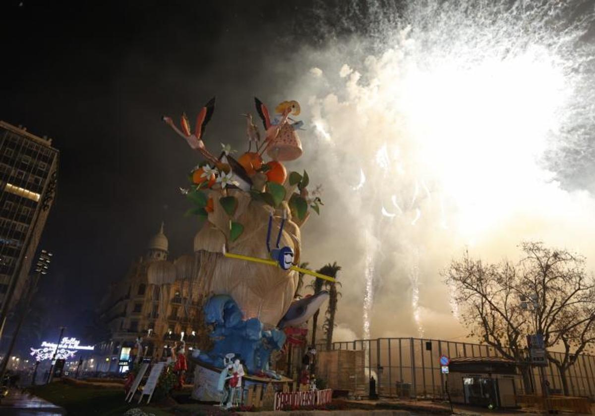 Cremà de la falla del Ayuntamiento el 19 de marzo de 2023.