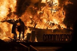 Cremà de la Falla del Ayuntamiento de Valencia, en una imagen de archivo.