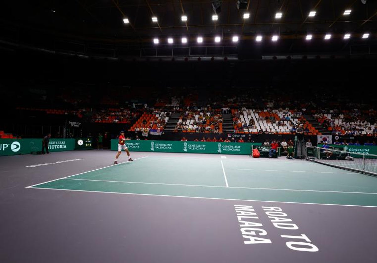 La Fonteta, durante la eliminatoria de Copa Davis del año pasado.