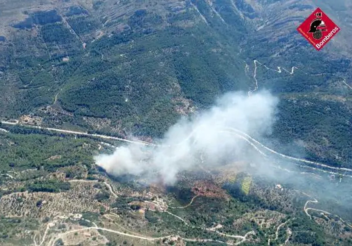 Imagen de archivo de un incedio en la Vall de Laguar.