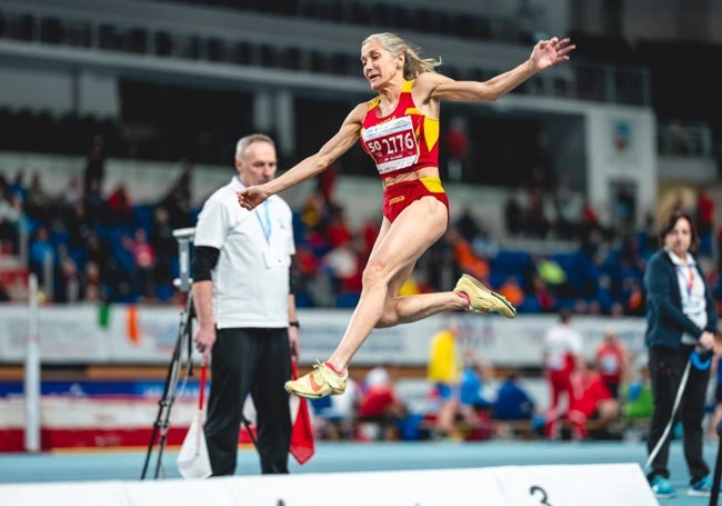 Eva Gadea, durante la competición en Polonia.