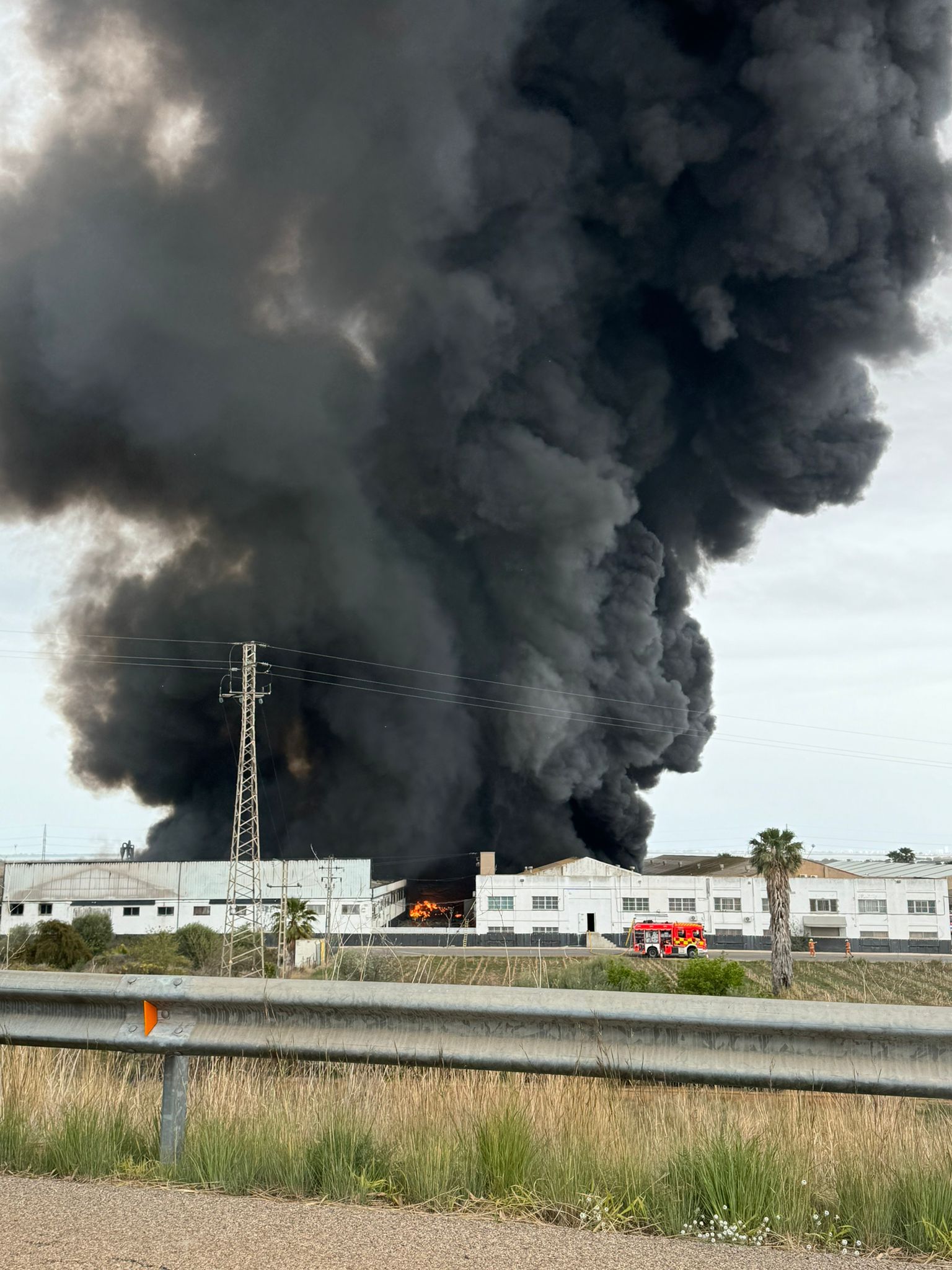 Incendio en una fábrica en Sollana