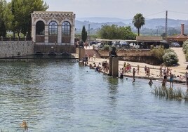 Aspecto del azud de Antella este pasado verano.